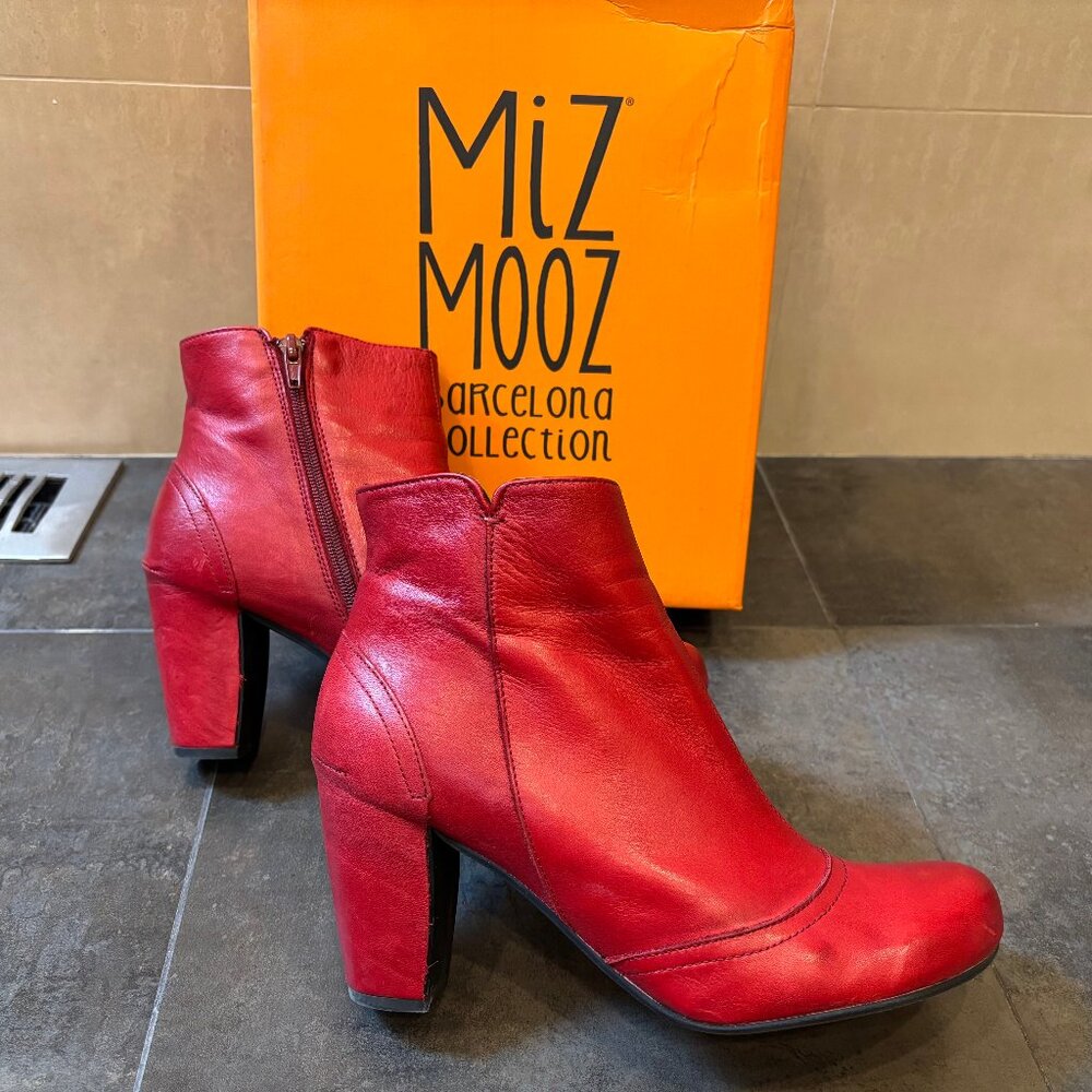 Miz Mooz Red Leather Booties